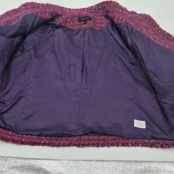 Talbots Women’s Size 18 Tweed Jacket Blazer Pink Purple - Picture 9 of 10